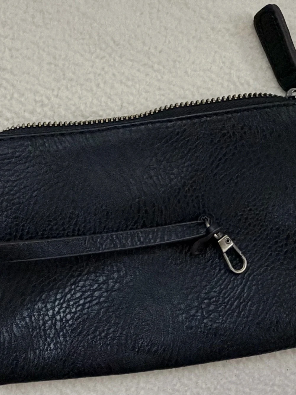 Antik Kraft Black Vegan Leather Wristlet Clutch